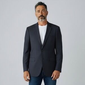 Brooks Brothers 1818 Madison Blazer 42L Navy Wool Vitale Barberis Made Italy